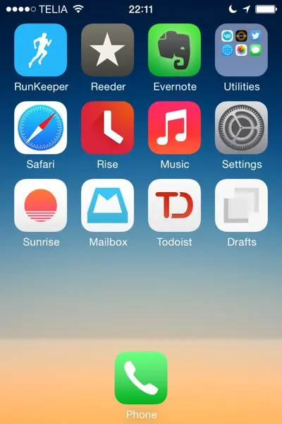 iPhone homescreen